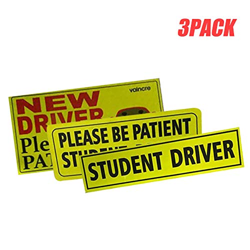 Zzeroe Set of 3 Student Driver Magnet Car Signs for The Novice or ...