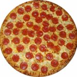 2 14″ PEPPERONI PIZZA Huge Decal Sticker set for Delivery Shop Window Car Sign