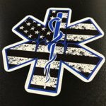 STAR OF LIFE American Flag w Rod of Asclepius Sticker