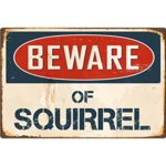 StickerPirate Beware Of Squirrel 8″ x 12″ Vintage Aluminum Retro Metal Sign VS401