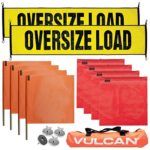 VULCAN Stretch Cord Oversize Load Banners, Flags, and Magnets Kit (Includes Hi-Viz Vented Storage Bag)