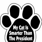 Imagine This My Cat is Smarter Than The President Paw Car Magnet, 5-1/2-Inch by 5-1/2-Inch