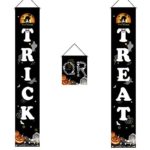 Halloween Decorations Outdoor-Trick or Treat Banner Halloween Hanging Sign for Front Door Indoor Display, Gate, Garden, Home, Party, Porch, Office