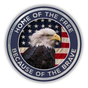 home of the free because of the brave sticker