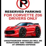 2014-17 Chevrolet Corvette Z06 Muscle Car-toon No Parking Sign
