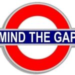 MAGNET 4×4 inch Tube Sign Shaped MIND THE GAP Sticker (UK England Underground Logo) Magnetic vinyl bumper sticker sticks to any metal fridge, car, signs