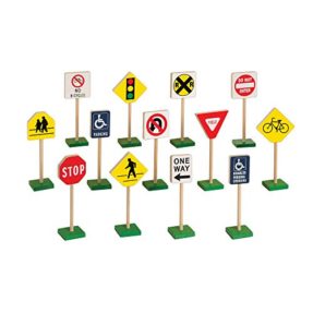 Guidecraft 7″ Block Play Traffic Signs – Children’s Educational Toys ...
