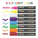 Liquid Chalk Markers for Blackboards – Bold Color Dry Erase Marker Pens – Chalk Markers for Chalkboards Signs, Windows, Blackboard, Glass – 6mm Reversible Tip (8 Pack) – 24 Chalkboard Labels Included