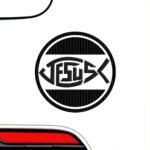 Jesus Ichthus Fish Bumper Sticker – Christ Premium Vinyl Decal 3 x 3″ | for Car Auto-Mobile Window Bottle Mirror Religion Love Faith Heart & Hope Ichthys Sign + Better Than Magnets Sticks Anywhere