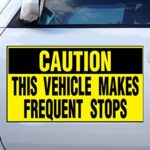 Fastasticdeals Vehicles Makes Frequent Stops Caution Car Door Magnets Magnetic Signs-Qty 2/12 x 18 Inches