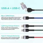 3M/10Ft 6 in 1 Multi USB Universal Phone Charging Cable?USB A/Type C to Lightning*2+Type C+Micro USB Nylon Braided Sync Charger Cord Adapter for Android/iPhone/iOS/Samsung/Huawei-Uber Signs for Car