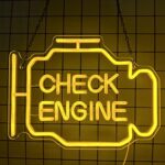 Check Engine Neon Sign,Garage Decor, LED Neon Signs for Wall Decor, Large Mens Bedroom Accessories Man Cave Decor,Custom Neon Signs for Auto Room Garage Repair Shop Gaming Room,Gifts for Husband Boyfriend Lover(15.7×11.8in)
