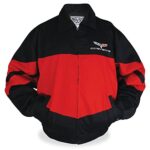 Corvette Color Block Twill Jacket w/C6 Emblem – Red/Black : 2005-2013 C6 (X-Large)