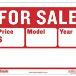 BAZIC 9″ X 12″ For Sale Sign for Car and Auto Sales (2-Line), S-2, Sold as 3 Pack