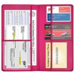 Wisdompro Car Registration and Insurance Holder – Premium PU Leather Vehicle Glove Box Organizer Wallet for Document, License, Card and Other Essentials (Hot Pink)
