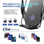 Wireless Car Charger,15W Fast Charging, Phone Holder Mount, Auto Clamping, Phone Mount Phone Holder for iPhone 14 13 12 11, Samsung Galaxy S23+ S22, etc