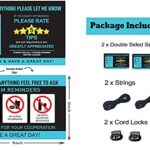 2-Pack Tips Rating Appreciated Rideshare Accessories Sign for Car Taxi – Rate Me Tip No Smoking for 5 Star Rides for Ride-share