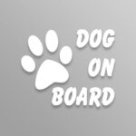Dog on Board Vinyl Decal Sticker | Cars Trucks Vans Walls Laptops Cups | White | 6 X 5 Inches | KCD910