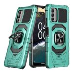 Galaxy Wireless GW USA Case for Nokia C110 Case w/Tempered Glass Screen Protector [Military Grade] Ring Car Mount Kickstand Shockproof Hard Phone Case – Teal