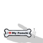 Imagine This Bone Car Magnet, I Love My Pomchi, 2-Inch by 7-Inch