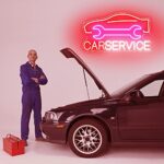 Car Service Neon Sign for Wall Decor, Creative LED Light up Signs Home Decor Lights Backdrop Noen Lights for Car Modification, Garage Walls, Auto Garage Repair Shop, Man Cave, Gift for Motor Enthusiast. (22”)