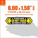 Sign-Buddy (4 pcs) [6.00 x 1.50 inch] Caution Automatic Door DO NOT Touch Pull Open Warning Sign for Van CAR SUV Auto Window Waterproof UV Matte Lamination Anti-Fade Vinyl Decal Safety Adhesive Stickers