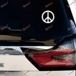 Peace Sign Anti War Symbol Vinyl Decal Sticker – 4 Pack White, 2 Inches, 3 Inches, 4 Inches, 6 Inches – No Background for Car Boat Laptop Cup Phone