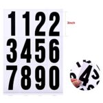 96 Pieces 8 Sets Vinyl Mailbox Numbers Sticker Reflective Mailbox Numbers for Outside Waterproof Address Sign for Home car Numbers 0-9 (Black in White, 3 Inch)