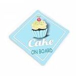 XLYDF Cake on Board Car Sticker Cute Blue Cupcake Decal Funny Stickers Vinyl for Motorcycles Automobile Bumper Window,13cm12cm