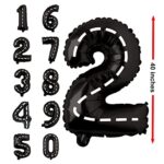 PartyTreasuresCo Race Car Balloon Birthday Party Decorations for Boys – Racecar Party Supplies Happy Birthday Decorations – Number Balloons for Party Decor – Balloon Numbers (Number 2)