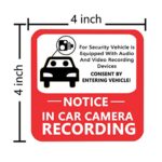 Camera Audio Video Recording Sign,in Car Camera Recording Sticker,4 Inch 10 Pcs Per Pack
