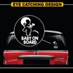 TOTOMO Baby on Board Sticker for Cars Funny Cute Safety Caution Decal Sign for Car Window and Bumper No Need for Magnet or Suction Cup – Peeing Boy