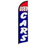 Infinity Republic – Used Cars Red & Blue Windless Full Sleeve Banner Swooper Flag – Perfect for Businesses, Dealerships, Car Lots etc!