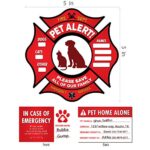 Pet Alert Static Clings, key tags, wallet wards – FIRE SAFETY ALERT and RESCUE (10 PACK) – Save your pets encase of emergency or danger pets in home for windows, doors sign (10 Pack – Fireman)