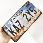 Retro Embossed License Plate | Supernatural | Metal Stamped Number Tag, Movie Prop Vanity Plate, 12×6 inch (Kansas – Kaz 2Y5)