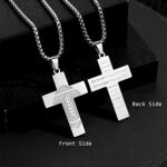 HattiDoris Football Cross Necklace for Boys Inspirational Bible Verse Cross Pendant Stainless Steel Chain 22+2 inch Football Sports Jewelry Football Gift for Men Women(S-Brave Strong)