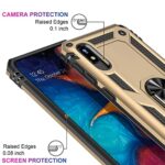 IKAZZ Galaxy A10e Case with Screen Protector,Military Grade Shockproof Cover Pass 16ft Drop Test with Magnetic Kickstand Car Mount Holder Protective Phone Case for Samsung Galaxy A10e Gold