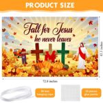 Fall for Jesus Backdrop Pumpkin Autumn Banner Maple Leaf Bible Decoration Christian Religion Polyester Background Thanksgiving Party Supplies Holiday Photo Booth Prop Indoor Outdoor
