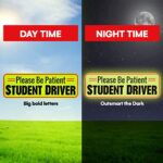 Signs Authority 3 Pcs Student Driver Car Magnet Reflective |10″ New Driver Magnet for Car – Student Driver Magnet for Car – Student Driver Sticker | Magnetic Student Driver Signs for Car (Set of 3)