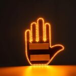 Hoiuter Hand Gesture Light for Car, 2024 New Glogesture Hand Light LED Hand Sign for Car, Funny The Glogesture LED Hand Light Sign for Car Back Window with Remote Control- 3 Emoticon Gestures (Men)