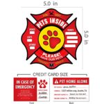 Vinyl Friend Pet Alert Stickers – FIRE Safety Alert and Rescue – Save Your Pets encase of Emergency or Danger Pets in Home for Windows, Doors Sign (Small, DISP) (10 Pack, Fireman Symbol)