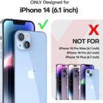 TAURI 5 in 1 Magnetic for iPhone 14 Case, [Designed for Magsafe] with 2X Screen Protectors +2X Camera Lens Protectors, [Not-Yellowing] Shockproof Slim Phone Case for iPhone 14, Clear
