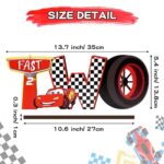 DYhuiyia Race Car Two Letter Sign Table Centerpieces Two Fast Two Curious Table Wooden Decoration Let’s Go Racing Party Supplies Favors for 2nd Birthday Boys Kids Teens Baby Shower Photo Booth Props