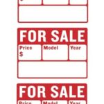9″ X 12″ Car For Sale Sign for Car and Vehicles Auto Sales (2-Line) – 3PC