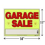 Sunburst Systems 3610 Garage Sale Sign 14″ x 11″ Neon, w/Directional Arrows & box to write info in, Weather Resistant