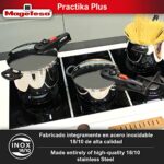 Magefesa® Practika Plus Super Fast pressure cooker, 4.2 and 6.3 Quart, 18/10 stainless steel, suitable induction, excellent heat distribution, encapsulated heat diffuser bottom, 5 safety systems