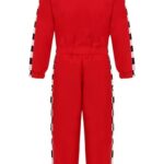 Simplecc Race Car Driver Costume for Boys Racer Jumpsuit with Car Cap for Halloween Dress Up(3-4 Years)