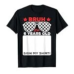 Bruh I’m 6 Checkered 6th Birthday 6 Year Old Race Car Boys T-Shirt