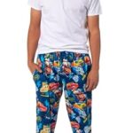 Cars Pajama Pants Disney Cars Radiator Springs Men’s Lounge Sleep Pajama Pants w Elastic Waist Side Pockets (Medium)