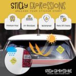 Sticky Expressions | Funny Baby On Board Stickers for Cars (2 Pcs) – Strong Adhesive, Durable, Waterproof, UV Resistant Funny Baby On Board Signs for Car – Non-Magnetic Baby On Board Signs